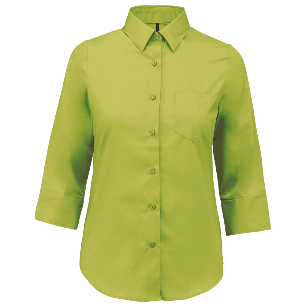 - Popeline Hemd Baumwollpolyester 3/4-Ärmel pflegeleicht für Damen - Burnt Lime