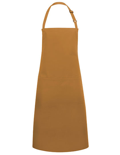 Karlowsky - Latzschürze Basic mit Tasche und Schnalle - Mustard (ca. Pantone 146C)