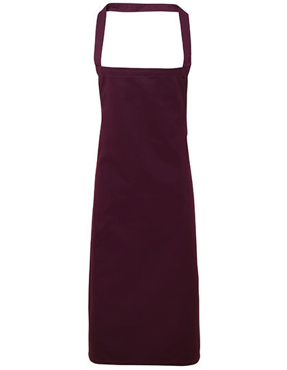 Premier Workwear - Organic Cotton Bib Apron (No Pocket) - Aubergine (ca. Pantone 5115C)