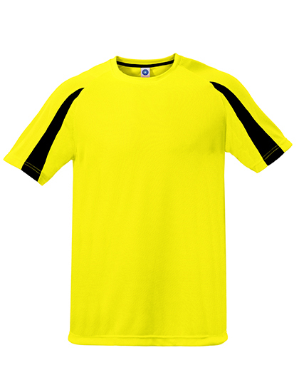 Starworld - Unisex Contrast Sports T-Shirt - Fluorescent Yellow, Black