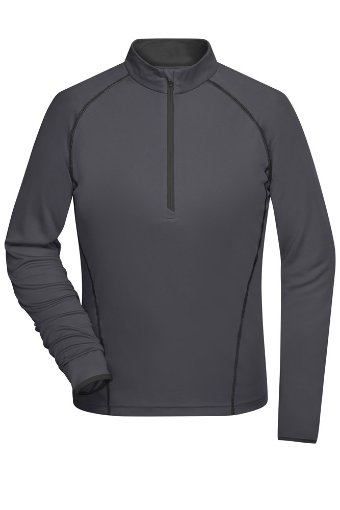Ladies' Sports Shirt Long-Sleeved - Titan/black (ca. Pantone 426U
blackC)