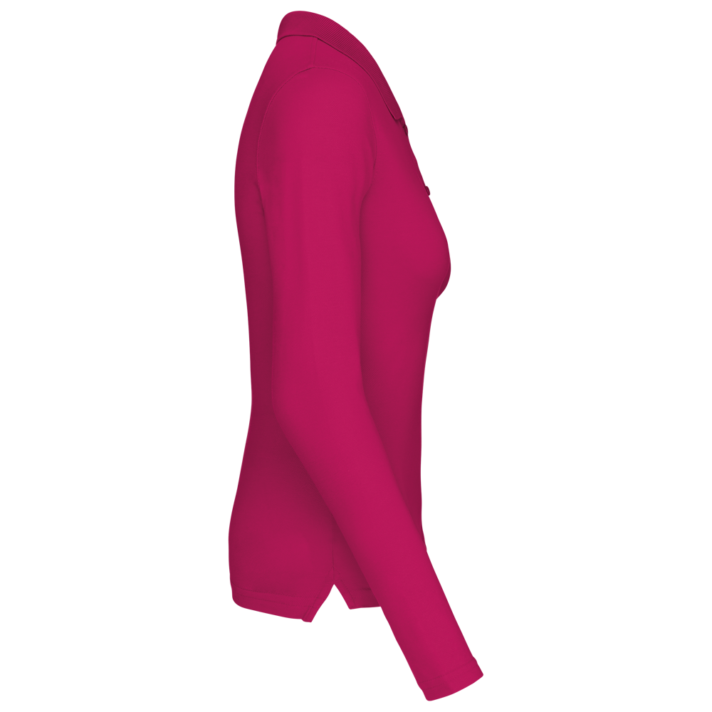 K257C - Damen Langarm-Polohemd. Baumwollpiqué