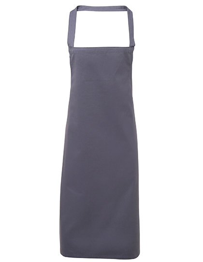 Premier Workwear - Organic Cotton Bib Apron (No Pocket) - Steel (ca. Pantone 6545C)