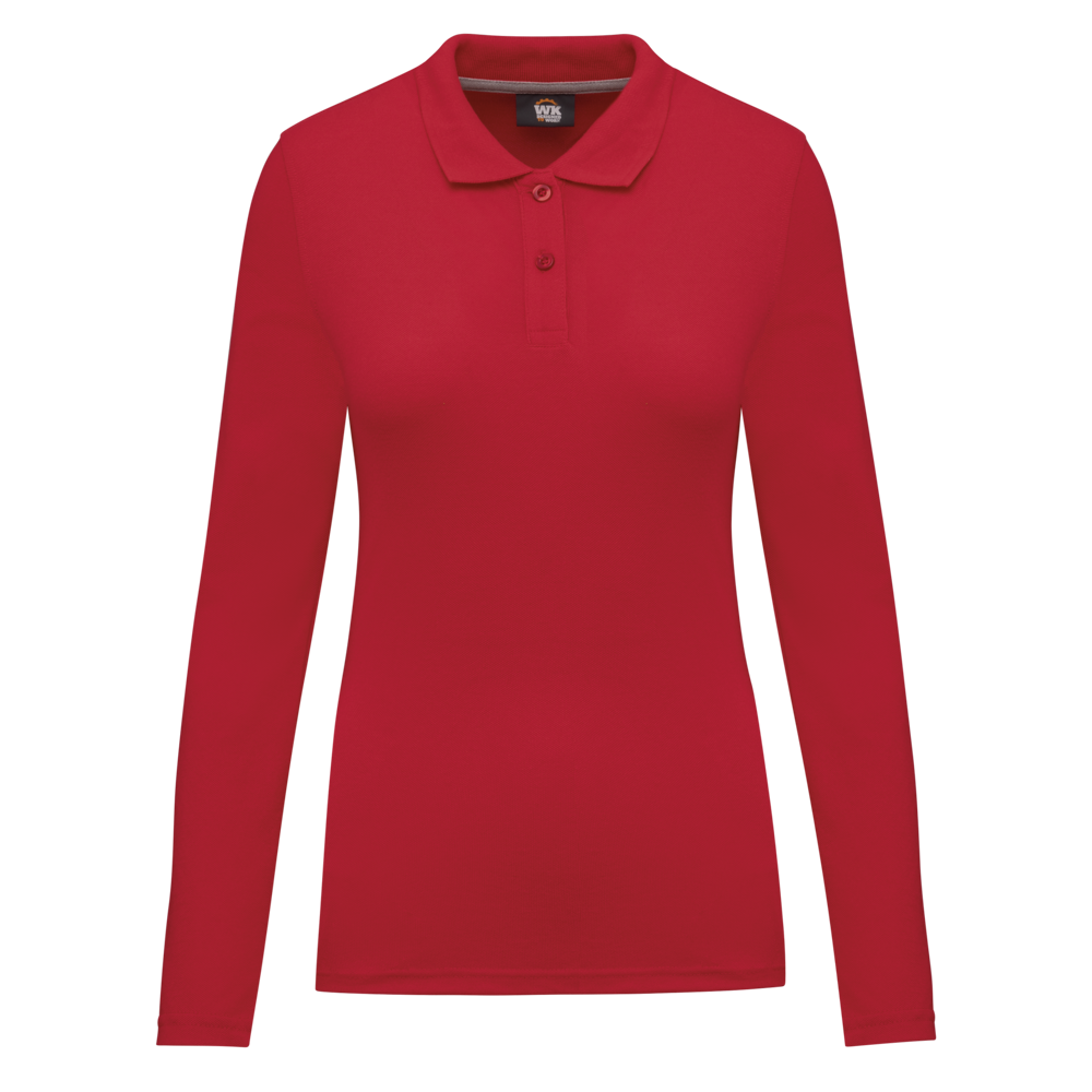 - Langarm-Polohemd für Damen - Red