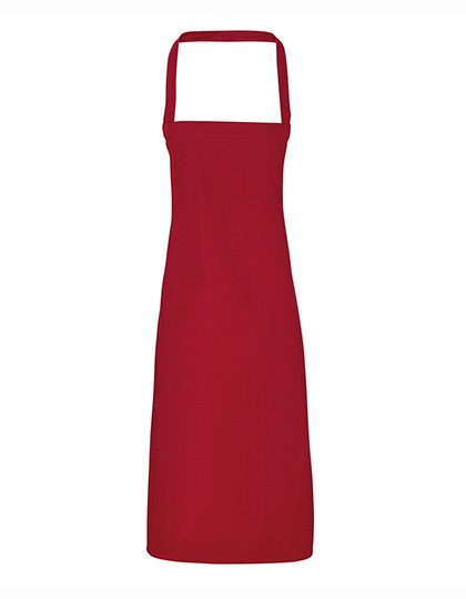 Premier Workwear - Organic Cotton Bib Apron (No Pocket) - Burgundy (ca. Pantone 216C)