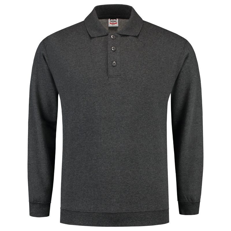 TRICORP Sweatshirt Polokragen und Bund - Anthracite Melange