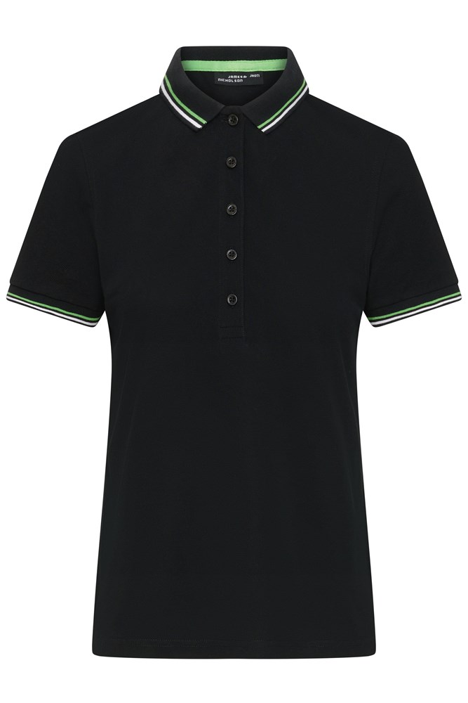 Ladies' Polo - Black/white/lime-green (ca. Pantone blackC
white
360C)