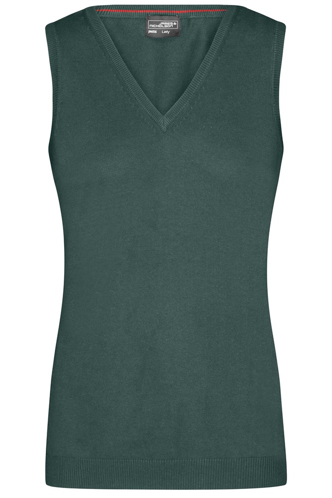 Ladies' V-Neck Pullunder - Forest-green (ca. Pantone 567C)