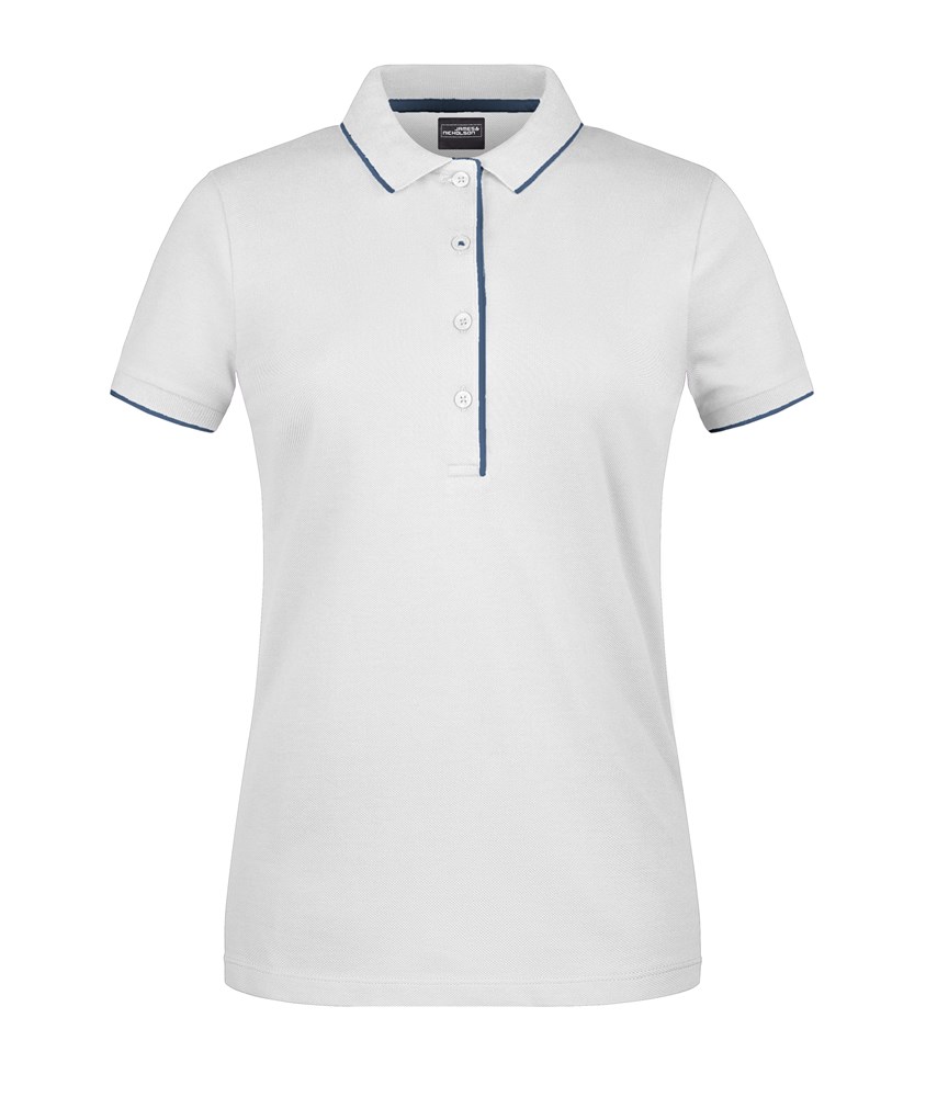 Ladies' Polo Stripe - White/navy (ca. Pantone white
296C)