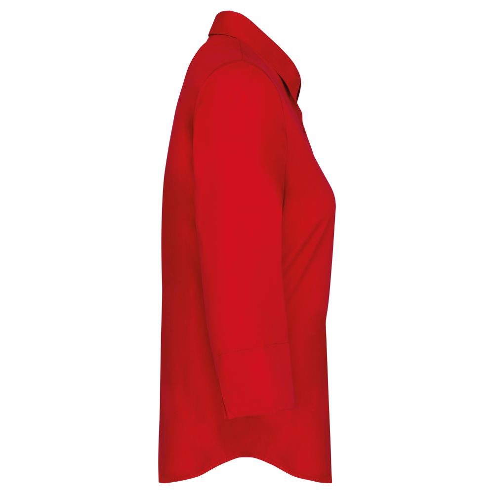 K558C - Popeline Hemd Baumwollpolyester 3/4-Ärmel pflegeleicht für Damen