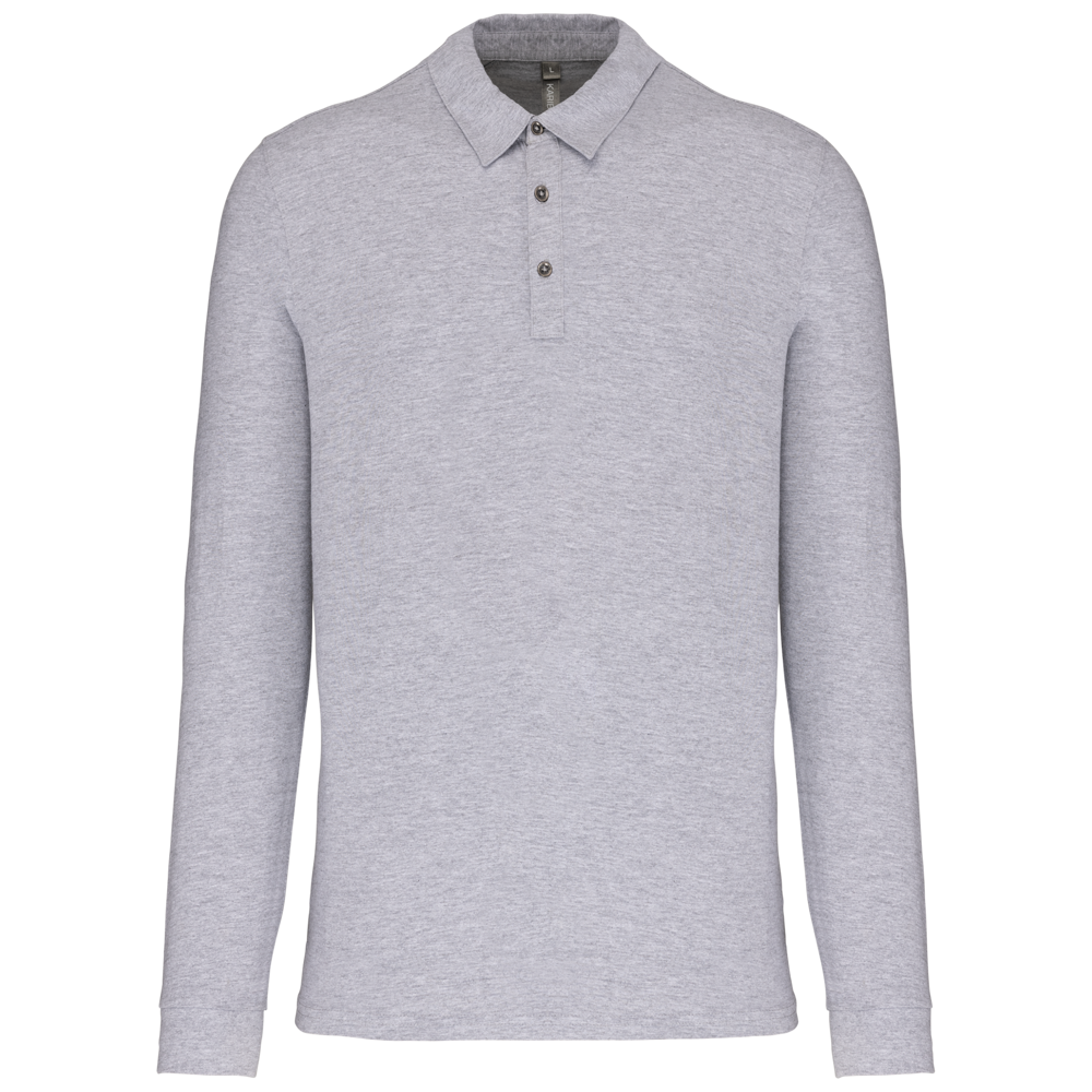 K264 - Langarm-Polohemd für Herren aus Jersey - Oxford Grey