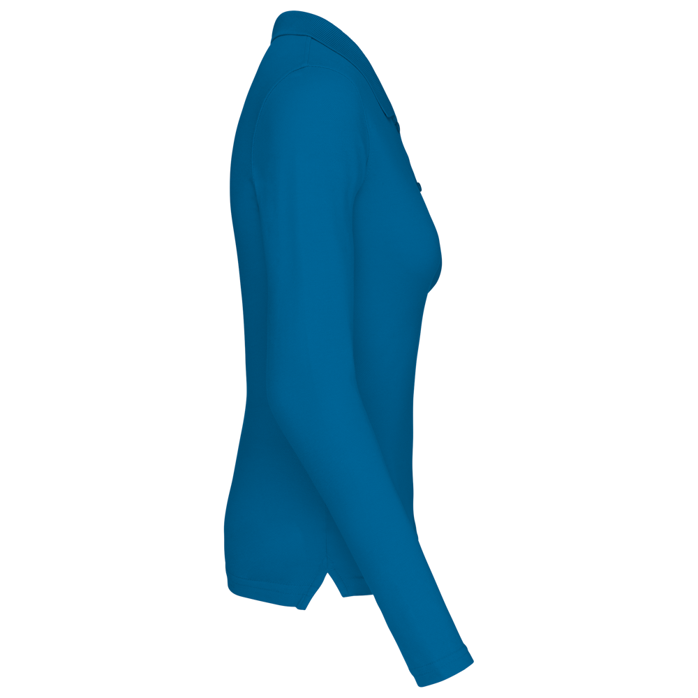 K257C - Damen Langarm-Polohemd. Baumwollpiqué