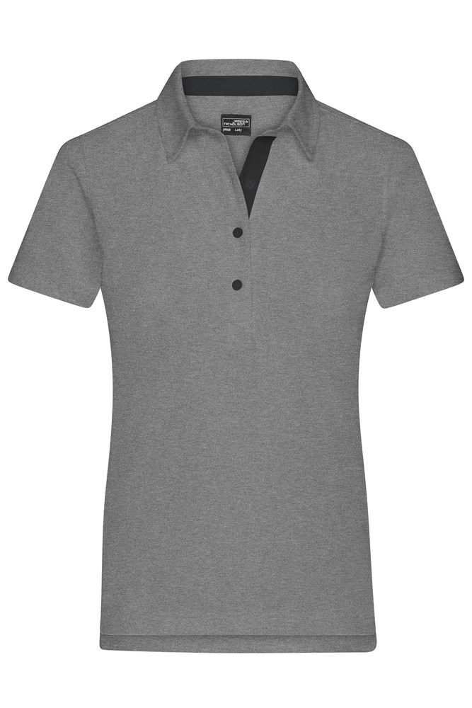 Ladies' Plain Polo - Light-melange/black (ca. Pantone 413C
blackC)