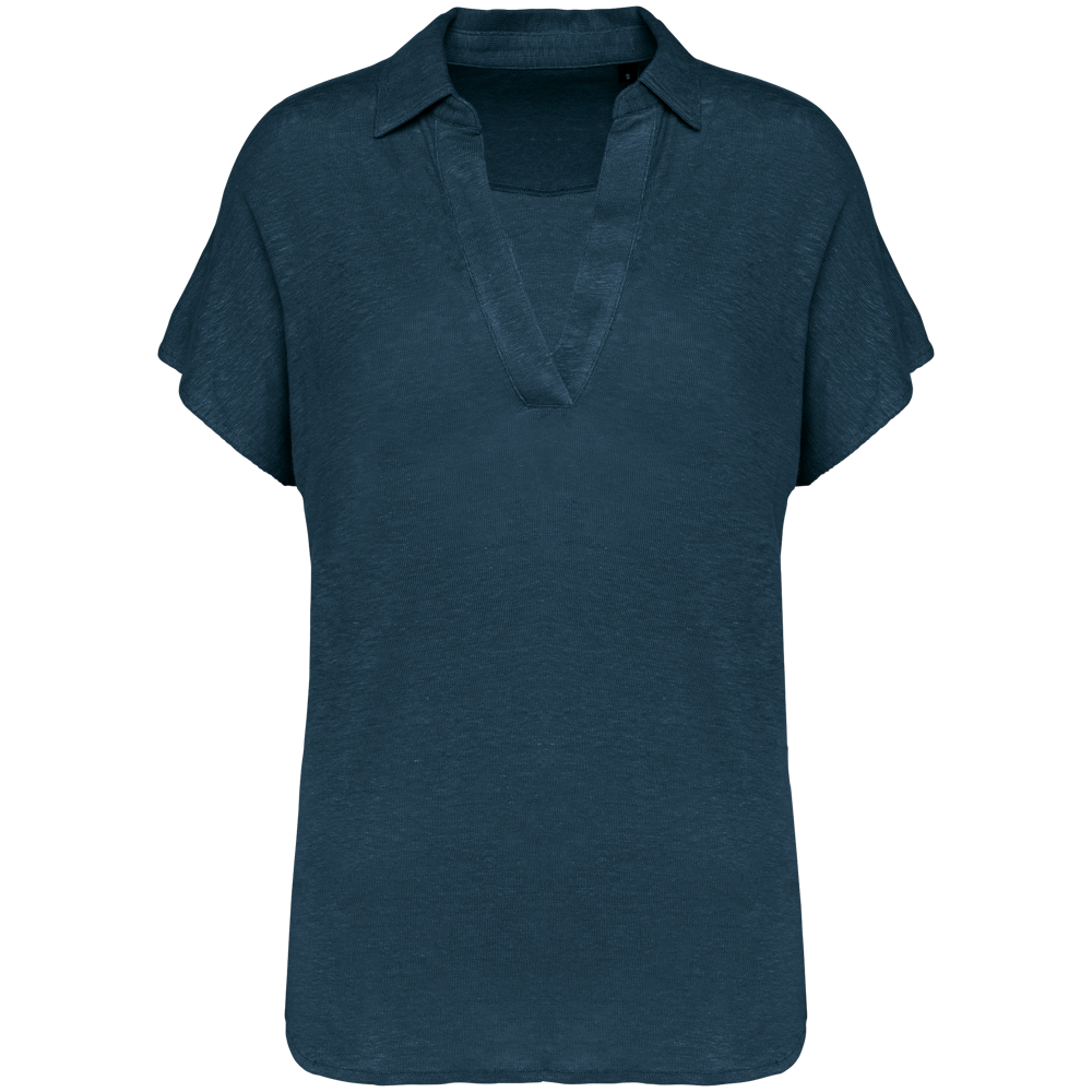SP221 - Damen-Polohemd aus Leinen - Peacock Blue