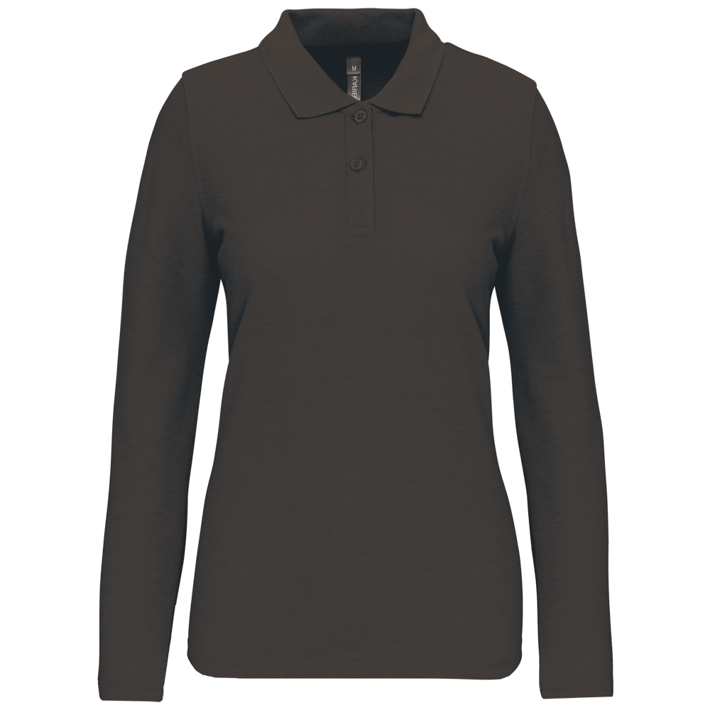 - Langarm-Polohemd für Damen - Dark Grey