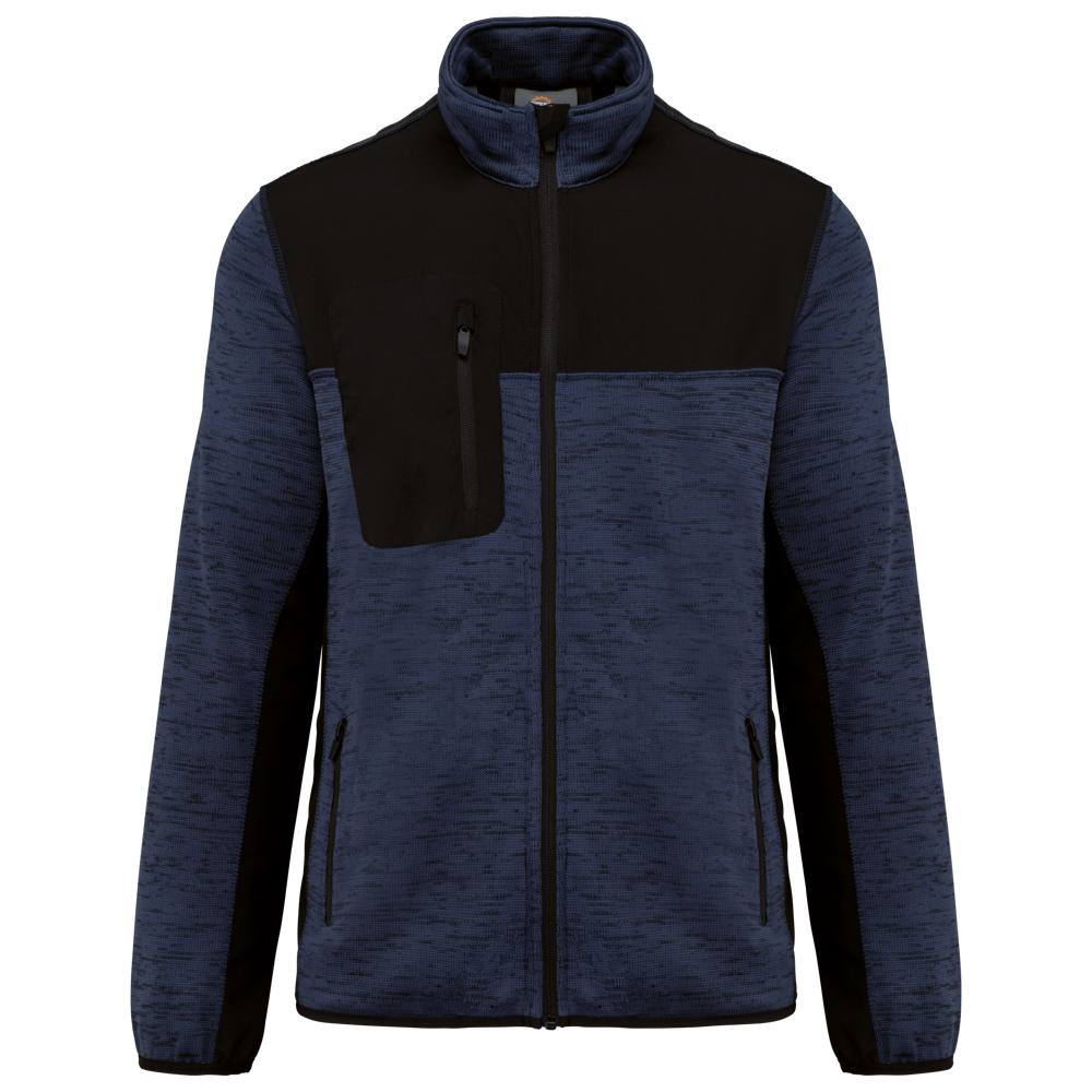 WK9108 - Recycelte Herren Polyestertrikot Jacke - Navy Melange / Black