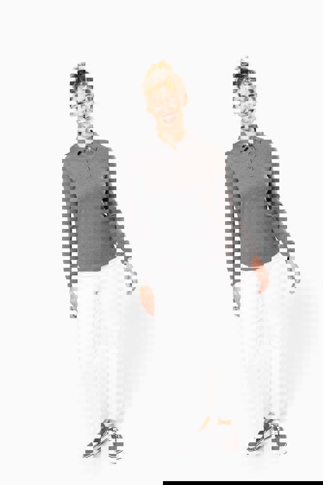 K265 - Langarm-Polohemd für Damen aus Jersey