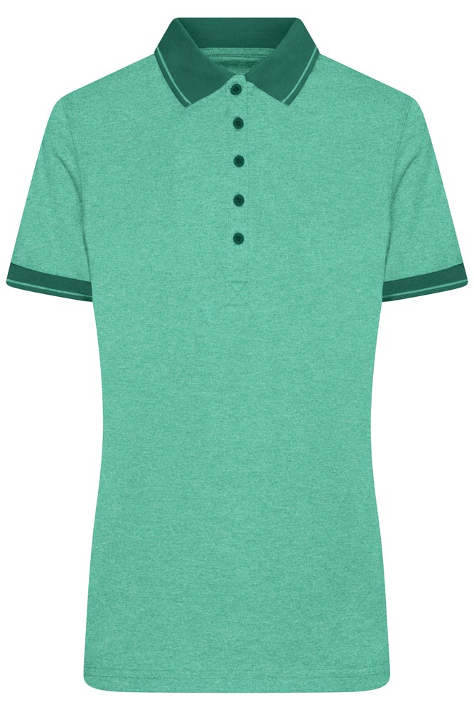 Ladies' Heather Polo - Green-melange/dark-green (ca. Pantone 347C
343C)