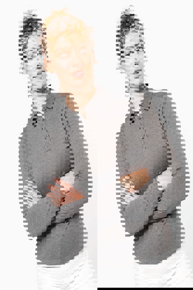 K265 - Langarm-Polohemd für Damen aus Jersey