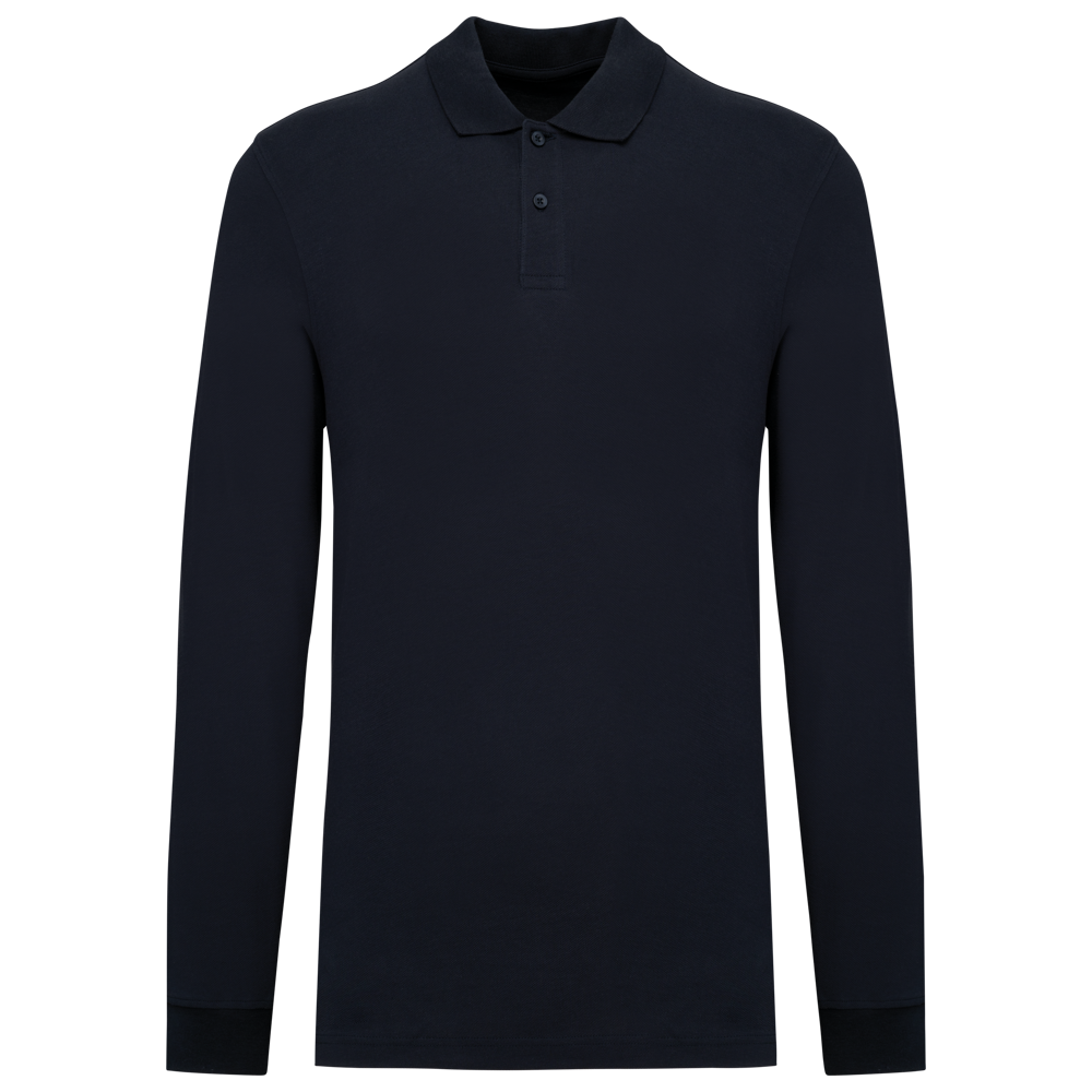 - Herren Piqué-Polohemd lange Ärmel Bio-180 - navy