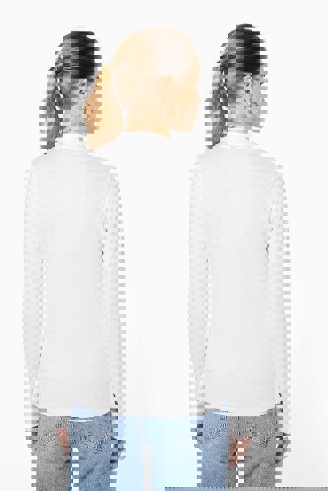 K257C - Damen Langarm-Polohemd. Baumwollpiqué