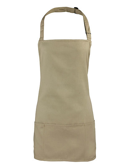Premier Workwear - ‘Colours’ 2 in 1 Apron - Khaki (ca. Pantone 7536C)
