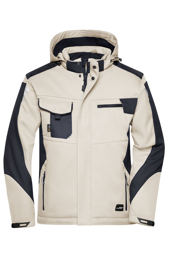Craftsmen Softshell Jacket - STRONG - - Stone/black (ca. Pantone 7501C
blackC)