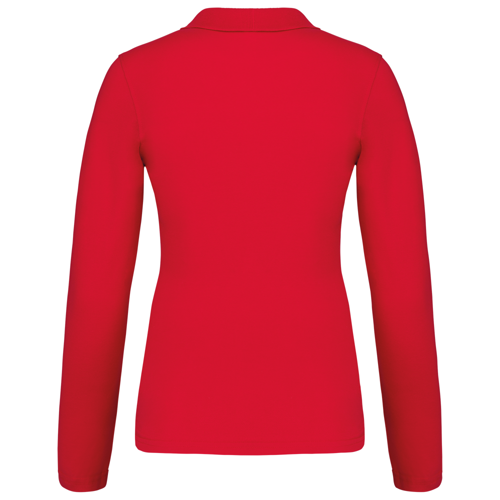 K257C - Damen Langarm-Polohemd. Baumwollpiqué