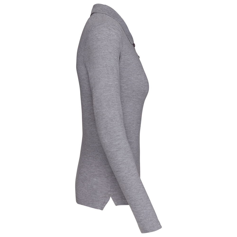 K257C - Damen Langarm-Polohemd. Baumwollpiqué