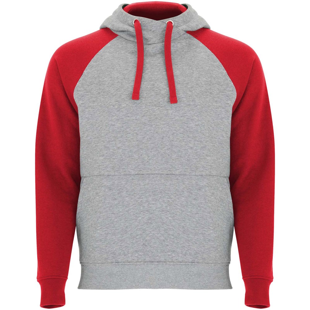 Badet 280 g/m² zweifarbiger Kapuzenpullover Unisex - heather grau, rot