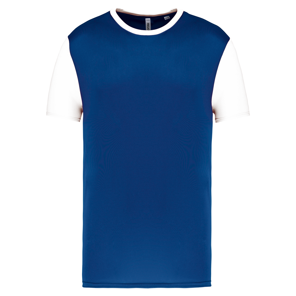 PA4024 - Zweifarbiges Kurzarmtrikot für Kinder - Dark Royal Blue / White